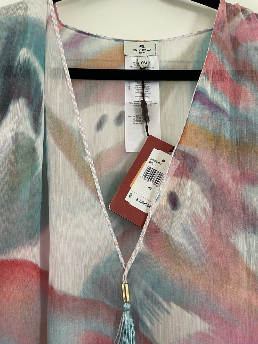 Etro Abito Mare Kaftan Maxi Dress NWT size IT 46 - Picture 4 of 9